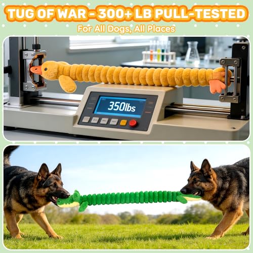 LECHONG 2-Pack 40” Extra-Long Squeaky Dog Toys for Large Dogs, Soft Chew Plush Stuffed Animal Dogs Toy, Interactive Tug-of-War Dog Toys for All Dogs to Keep Them Busy