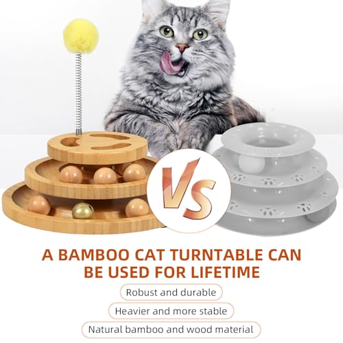DoogCat Cat Ball Track with Puzzle Top, 3-Level Cat Ball Tower - size: Large - Plus