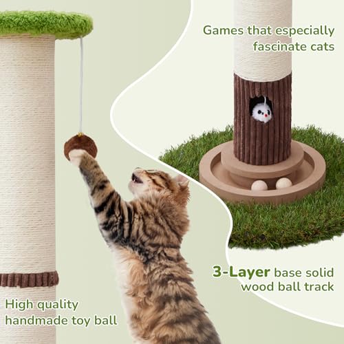 Woochpet 34" Tall Cat Scratching Posts,Heavy Duty and Thicker Cat Scratcher - color: Green
