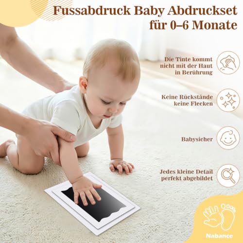 Nabance Baby Footprint Kit, Inkless Baby Hand and Footprint Kit, 6 Pack - size: 6-Pack, Regular 2.3" x 3.7"