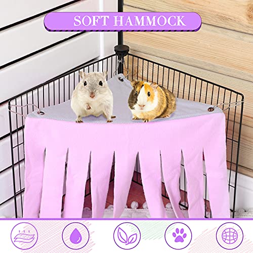 Shappy 2 Pcs Guinea Pig Hideout Hideaway Cage Hammock, Pink Heart