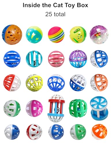25-Pack Hollow Plastic Play Balls, Assorted Shapes for Ferrets - size: 1.5'' - 2.8''