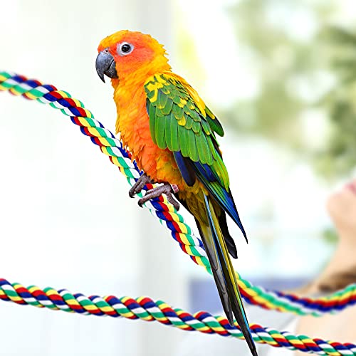 2 Pcs Bird Rope Perches Climbing Rope Bird Cage Accessories, - size: 21.6 Inch, 31.5 Inch