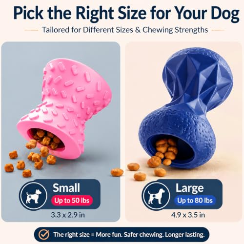 Treat Dispensing Dog Toys,Interactive Puzzle Toy for Small Dogs,Slow Feeder - color: Peach, size: Small