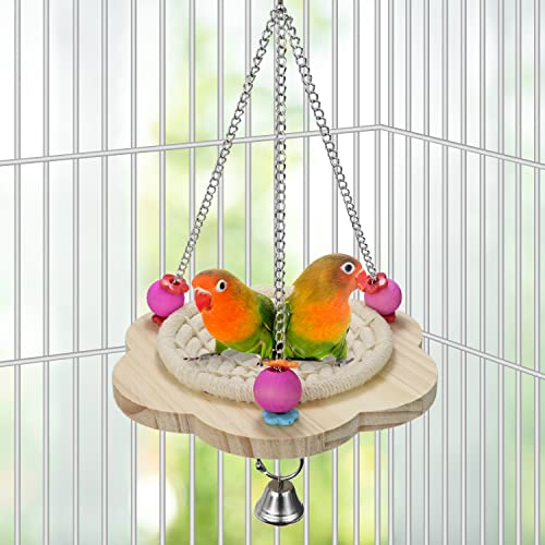 Wontee Bird Nest Parrot Breeding Nest Bed Bird Hanging Swing for Budgies Parakeets Conures Cockatiels Caique Senegal Parrot (Cotton Rope) - color: Cotton Rope