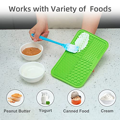MateeyLife Lick Mat for Dogs & Cats, Slow Feeder Licking Pads for Boredom - color: Blue&Green, size: 9.9'' × 6''