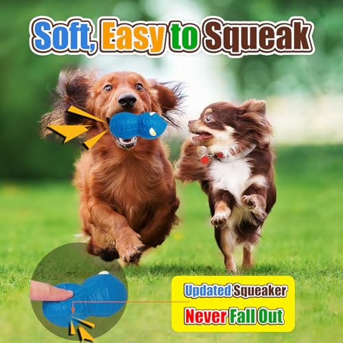 HOLYSTEED Latex Squeaky Dog Toys for Small Dogs, Mini Breeds, 1.6" Peanut - size: Small