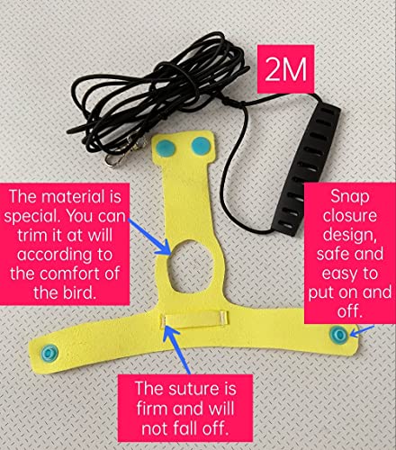 Bird Flight Harness Vest, Parrot Suit with Leash for Parakeets Cockatiels Conures Budgies, Flying Clothes Rope and Handle Outdoor Activities Training, Anti Bite (S, Yellow) - color: Yellow, size: S