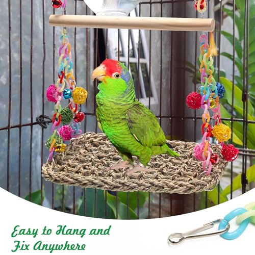 Bird Swing Toys Coolrunner Bird Hammock Bed Hanging Swing Nest Cotton