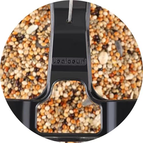 Jealoeur Bird Feeders for Outdoors Hanging Birds Feeder Wild Birds Seed, Black 2 Pack B - color: Black 2 pack