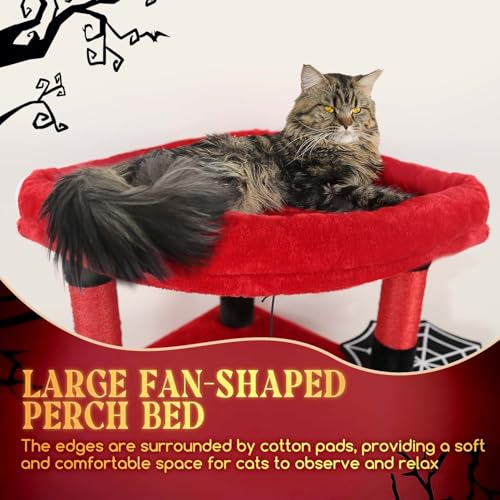 Globlazer Gothic Corner Cat Tree with Scratching Post, C51, Black Red - color: Red Black, size: 51inch