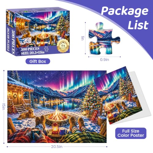 500 Piece Puzzles for Adults, Cozy Winter Cabin Jigsaw Puzzle 500 Pieces - color: Winter Cabin