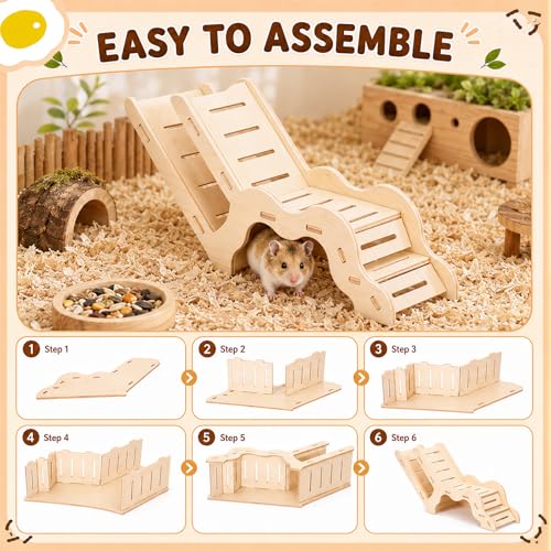 BreezeHug 4 Pcs Hamster Cage Accessories Hamster Platform Toy, L-Shaped - style: L-shaped