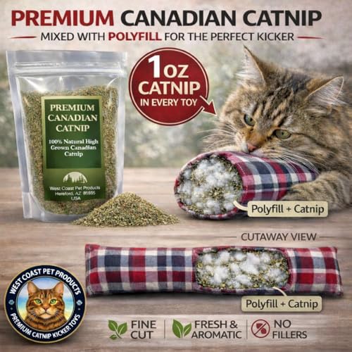 Catnip Kicker Toy for Indoor Cats – 15" Large Cat Kick Stick, 1 oz Potent Canadian Catnip, Durable Plush Cat Wrestling Toy, Turquoise - color: Turquoise