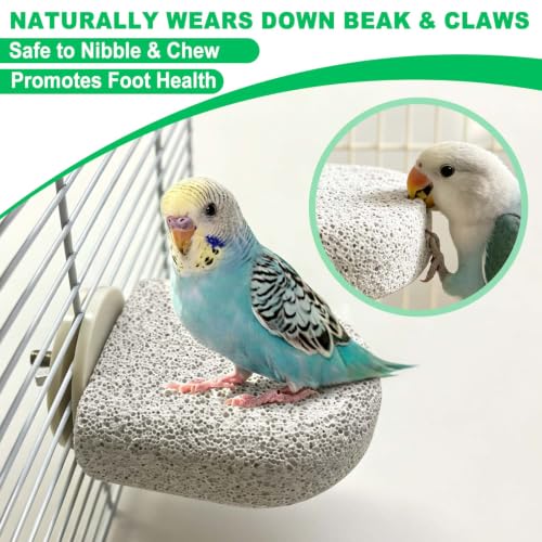 4Pcs Bird Beak Grinding Stone Lava Ledge Parrot Perch Stand Platform,Grey-S - color: 4Pack Grey | S