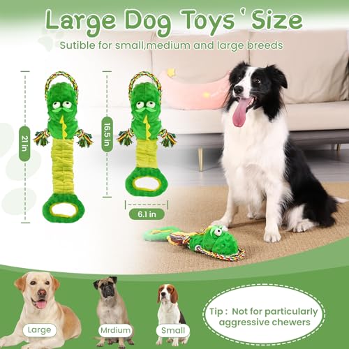 YINEYA Squeaky Dog Chew Toys,Interactive Tug of War Dog Toys to Keep Them Busy,Soft Plush Dog Toys for Small Medium Large Breeds,Dog Rope Toys for Teething,Reward Gift