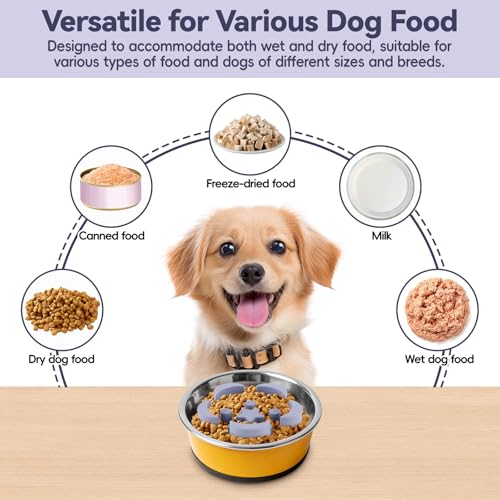Slow Feeder Dog Bowls Insert 4.5" ×1.5" Silicone Slow Feeder Insert, Grey - color: Grey, size: 4.5"x1.5"
