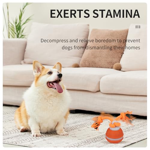 Interactive Dog Toys Dog Ball,Automatic Rolling and Bouncing Moving Dog Toy - color: 1 Orange