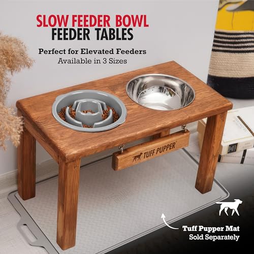 Tuff Pupper Slow Feeder Insert Bowl | Puzzle Maze Slows Down Eating | Elevated Feeder Tray Bowls | Standalone Dog Bowl | Pet Bowls Insert | Easy Clean Dishwasher Safe (2 Cups - Fits 7.5-8 Inch Hole) - size: 2 Cup - 7.5-8 Inch Feeder Holes