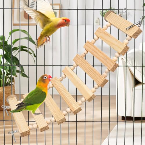 Bird Square Wooden Ladder Perch for Cage Parrot Climbing Toy