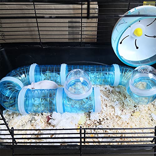 8pcs DIY Hamster Tunnel Tubes Toys for Dwarf Hamsters Gerbils Mice - color: Blue