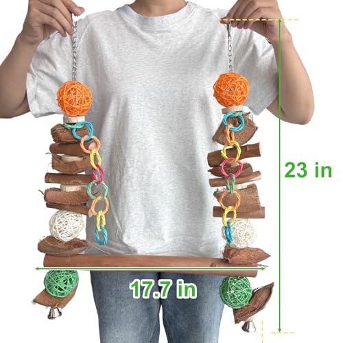 Large Bird Toys,Bird Toys for Parrots,23" for Medium Large Birds - color: Bird Stand