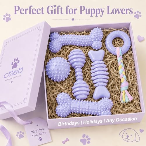 6 Pack Dog Chew Toys, Purple, Small Dog Teething Toys, Soft Durable Interactive Toys for Puppies - color: Purple, size: Small（6Pack）