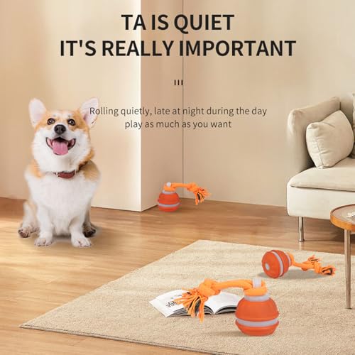 Interactive Dog Toys Dog Ball,Automatic Rolling and Bouncing Moving Dog Toy - color: 1 Orange