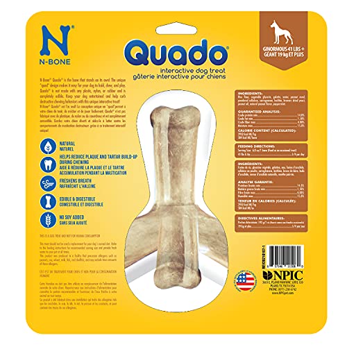 N-Bone Quado Interactive Chew, Ginormous Peanut Flavor (6 Pack), Large - size: 6.8 Ounce (Pack of 6)