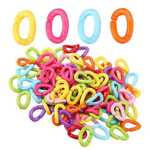 Sturdy Plastic Links for Large Bird Chains,Harrisons Bird Food,Toys 100Pcs Plastic C Clips Hooks Chain Links DIY Parrot Toys Mix Color