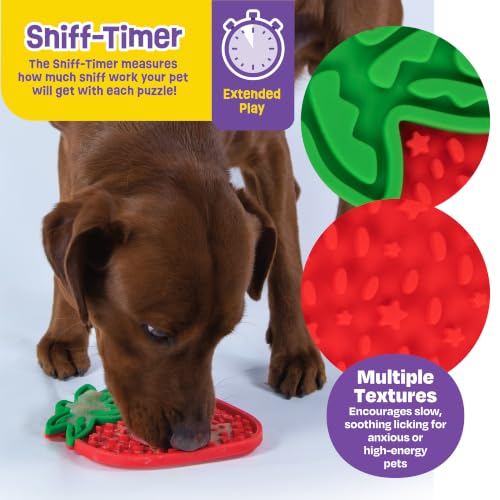 Brightkins Strawberry Lick Mat - Mental Stimulation for Dogs, Feeding Treat Mats for Dogs and Cats, Enrichment Dog Food Mat, Puppy Training Tools, Cat Feeder Toy, Dog Toys Boredom, Slow Pet Feeder