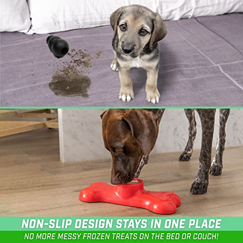 GoSports Pets PupsCream Parlor - Non-Slip Frozen Dog Treat & Ice Cream Holder - Mess-Free Lick Mat Alternative, Includes 6 Reusable Cups & Lids - color: Red