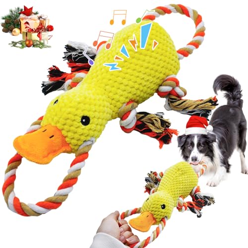 YZHDUXIU Tug of War Dog Toy, Squeaky Dog Toys Interactive Duck Puppy Toys - color: Yellow Duck