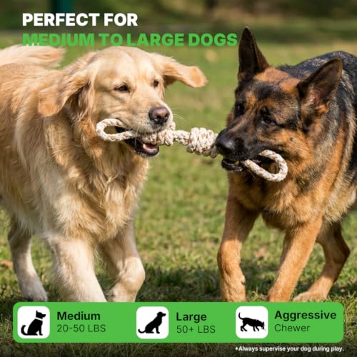 Tug of War Dog Toy, Dog Toys for Aggressive Chewers, Tough Dog Toys - color: Double Knot Tug