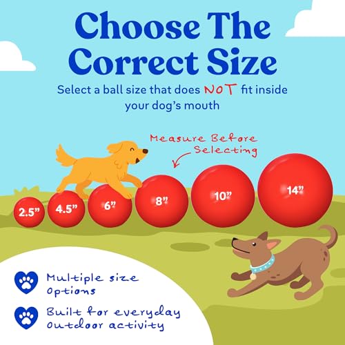 Doggie Dooley Virtually Indestructible Dog Ball - 14 Inch, Red - color: Red, size: X-Large (14 inch)