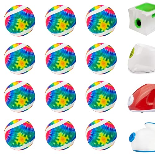 X-Small Dog Tennis Balls Dog Toys Ball 1.72" Pack of 12, Fit Ball Launchers - color: Glow-in-the-dark balll-Dazzling color-12p