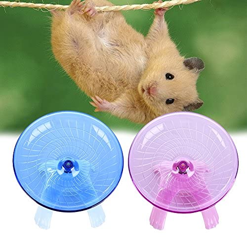 Litewoo Hamster Flying Saucer Silent Running Wheel for Gerbil Rat, Blue - color: Dark Blue