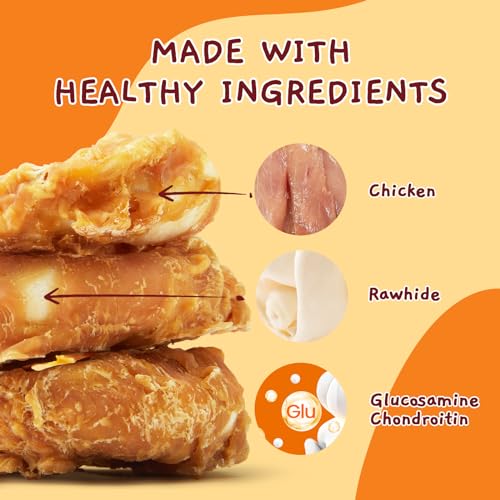 Jungle Calling Chicken Wrapped Rawhide Chew Donuts for Medium & Large Dogs - size: 8.5 Ounce (Pack of 1)