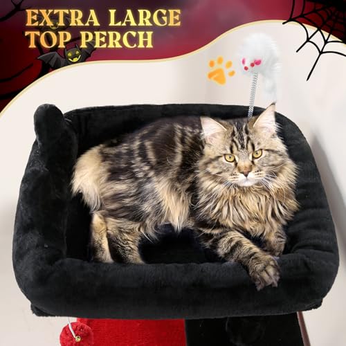 Globlazer Gothic Cat Tree Tower for Indoor Cats Large Adult, FC50, Goth - color: Gothic, size: XL