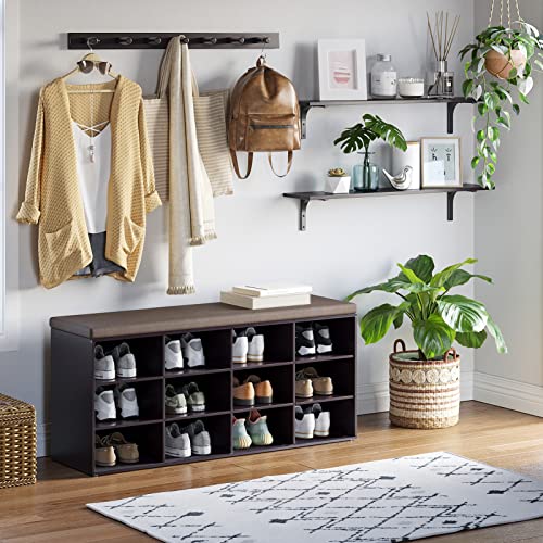DINZI LVJ Long Wall Shelves, 39.4Inch Wooden Wall Mounted Shelves, Set of 2 - color: Espresso, size: 39.4 Inch