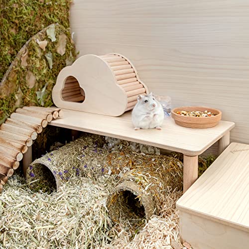 Niteangel Hamster Play Wooden Platform: Rectange - 7" L x 15.7" W - 7" H - size: Rectangle - 7" Height