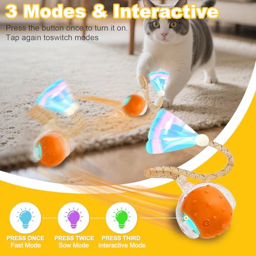 Interactive Cat Toy Ball, Red1, Indoor Cats - color: Red1, size: 2.3 inches
