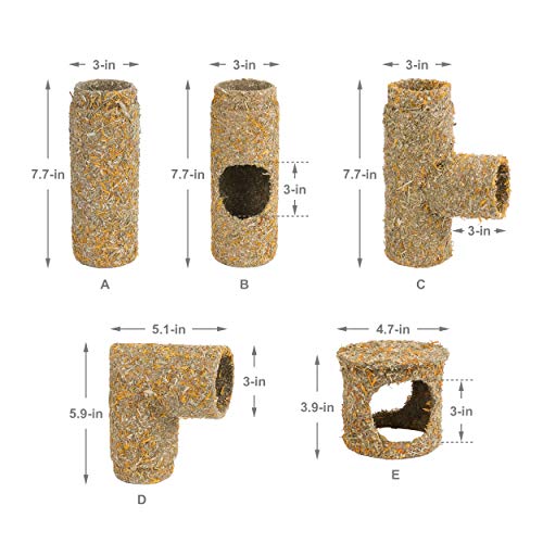 Niteangel Creative & Composable Hamster Tunnel - DIY & Build Unique Tube Burrow as Hideout for Small Sized Animals Like Hamsters Mouse Gerbils Mice (Corner) - size: Corner