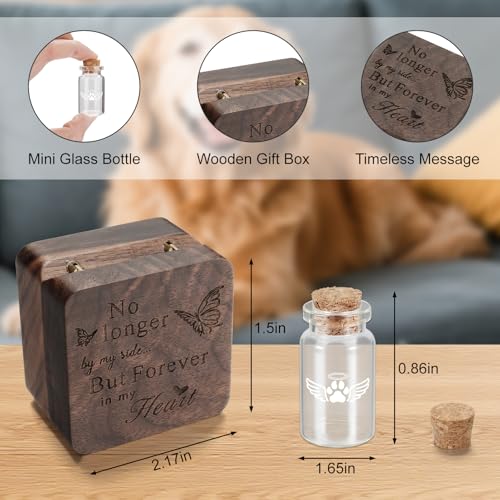 SOITIS Small Pet Urn for Dogs Cats Urns Tiny Glass Urn for Pet Urn Keepsake - color: White Paw