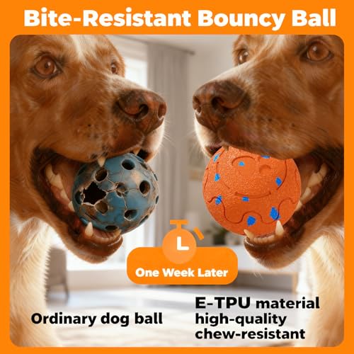 Interactive Dog Ball Toy, Automatic Moving & Rolling Dog Toy with 3 Modes, Motion Activated Smart Dog Toy Ball for M/L Dogs, USB Rechargeable, E-TPU Chew Resistant Pet Toy for Indoor & Outdoor Dogs