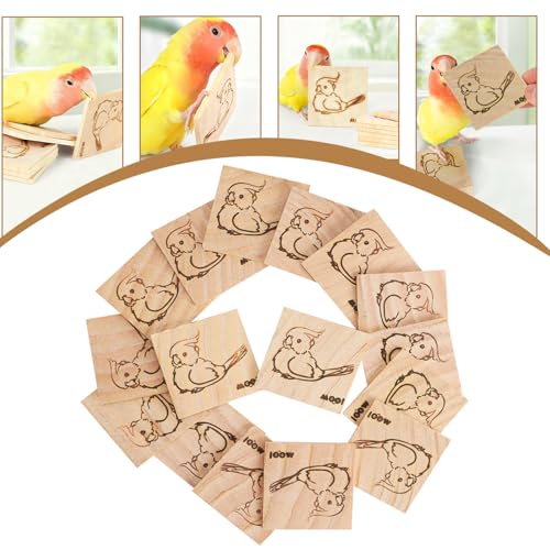 16 Pack Natural Balsa Wood Bird Chew Toys - World's Softest Wood, Safe Chewing Toys for Parakeets, Cockatiels, Lovebirds & Small Medium Birds. (Medium) (Medium 1)