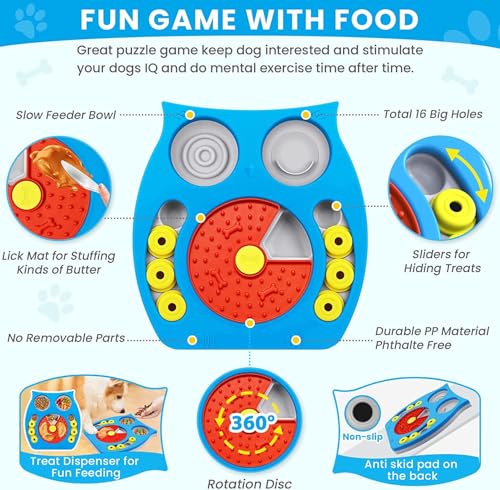 Zonansan Interactive Dog Puzzle Toy, Treat Dispensing Slow Feeder for Dogs - style: Novelty