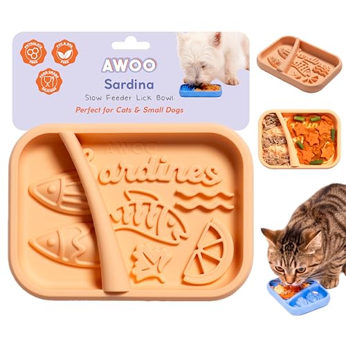 Sardina - Silicone Lick Mat + Slow Feeder for Cats & Small Dogs (Melon) - color: Melon