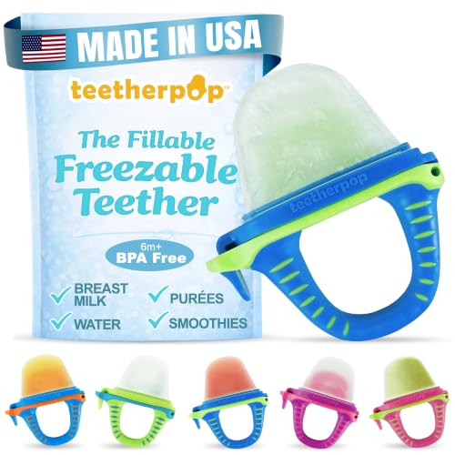 Fillable Freezer Teethers for Babies – Made in USA Teething Pacifier - color: BlueLime, size: 1 Pack