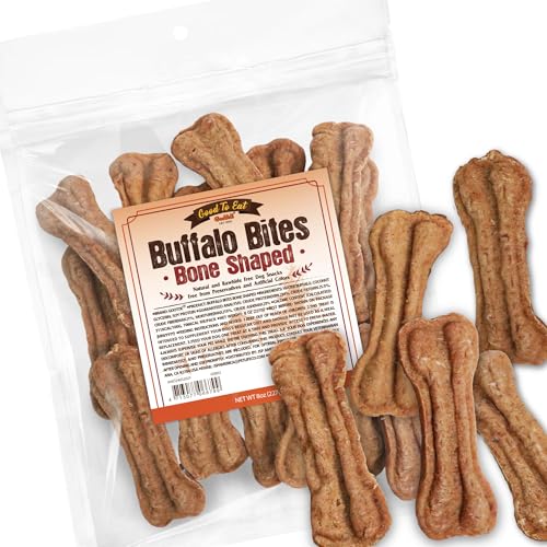 Gootoe Buffalo Bites Dog Treats, All-Natural Buffalo Bone Shaped, 8 oz - size: 8 Ounce (Pack of 1)